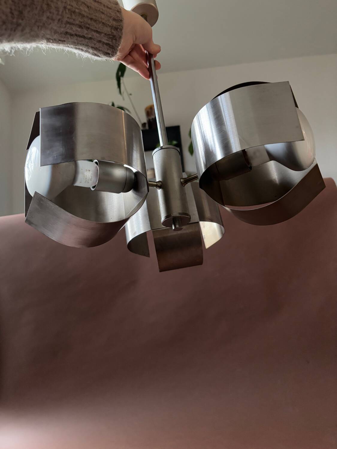 Space Age 1970s Steel Pendant Light