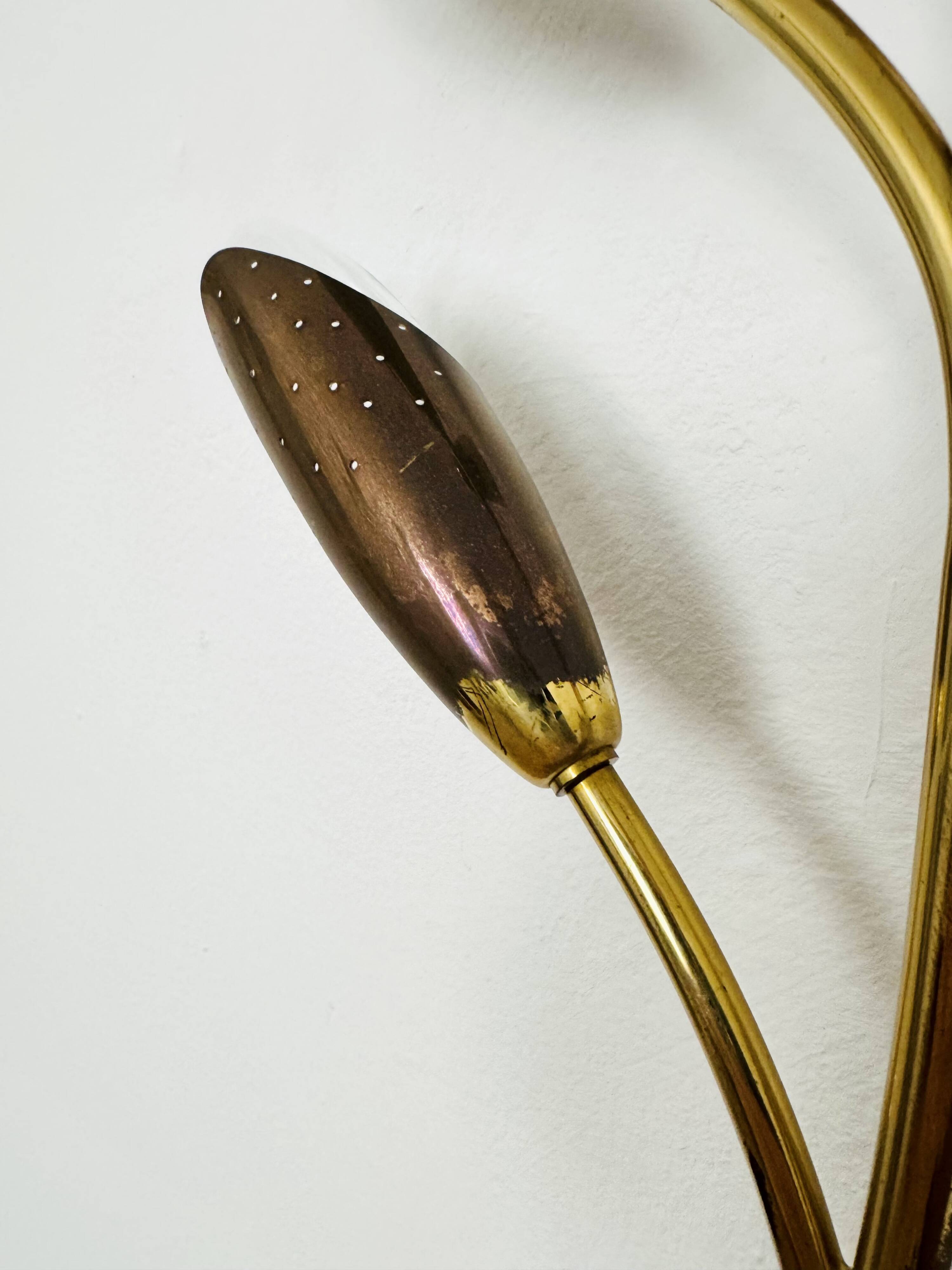 Floral Brass Wall Lamp by Rupert Nikoll