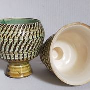 Duo of sacrificed ceramics Pottery by Pieter Groeneveldt 60s