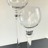 Duo of xl tealight holders in vintage crystal