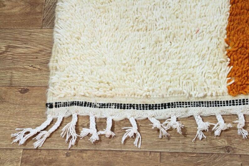 Orange tapis marocain artisanal 250cmx150cm