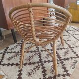 Vintage rattan shell chair