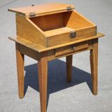 Vintage wooden writing desk, vintage wooden desk, desk secretary, wooden furniture, decoration