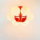 Large Space Age Sputnik Opal Glass Ceiling Light from Kaiser, Germany, 60s