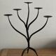 Brutaliser 5-branched mid century wrought iron candlestick – unique piece