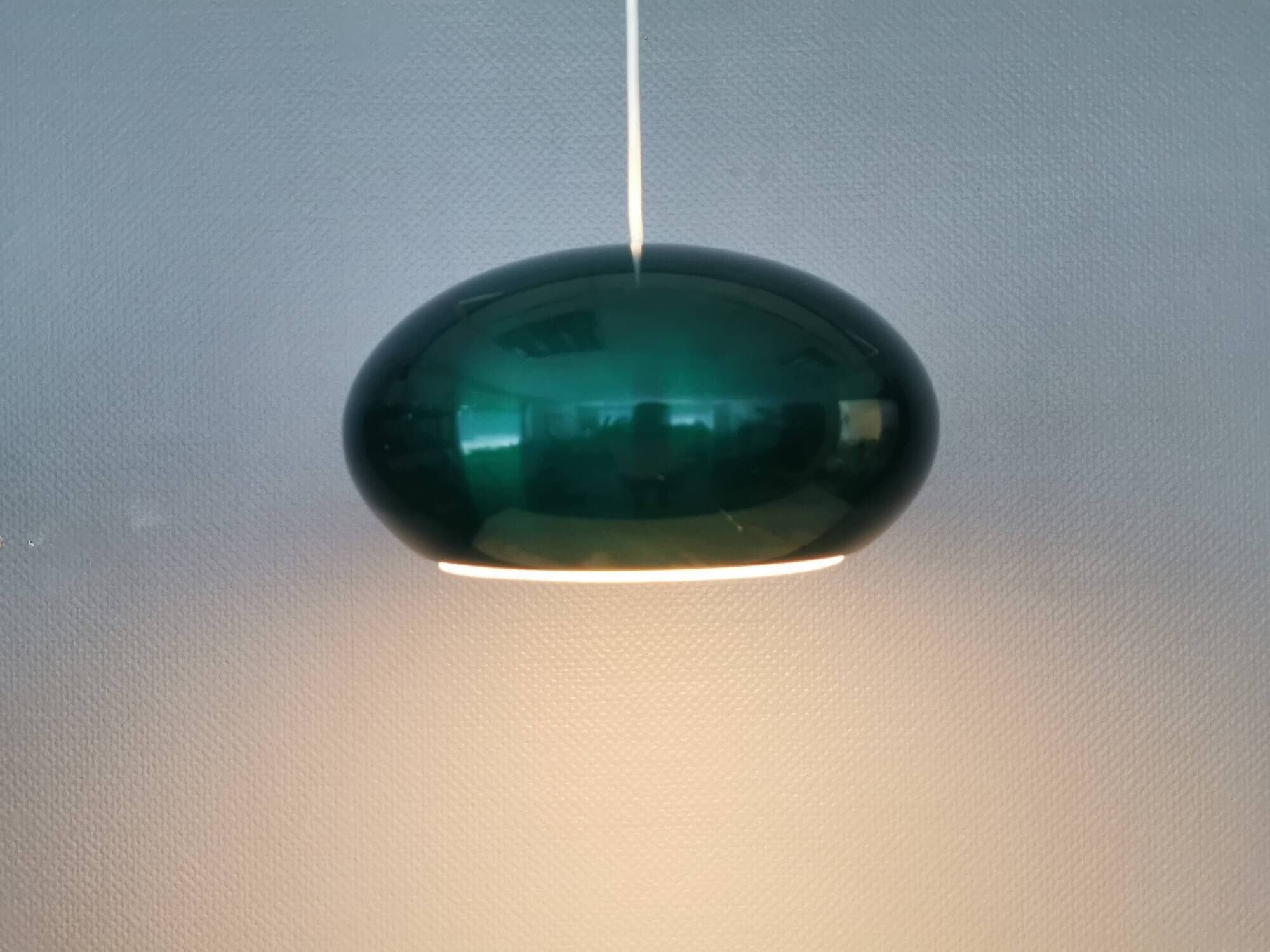 Top-class design lamp Model Medio in metal green colour (original) 1966. Jo Hammerborg Denmark