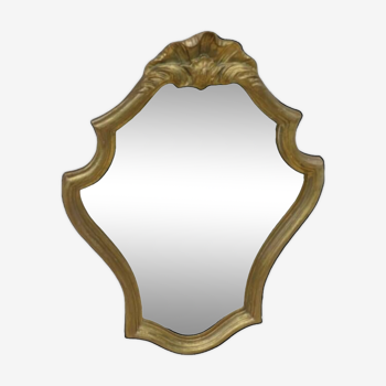 Miroir de style Louis XV garantie bois doré à l’eau et à la feuille d'or