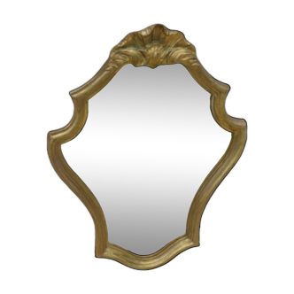Miroir de style Louis XV garantie bois doré à l’eau et à la feuille d'or