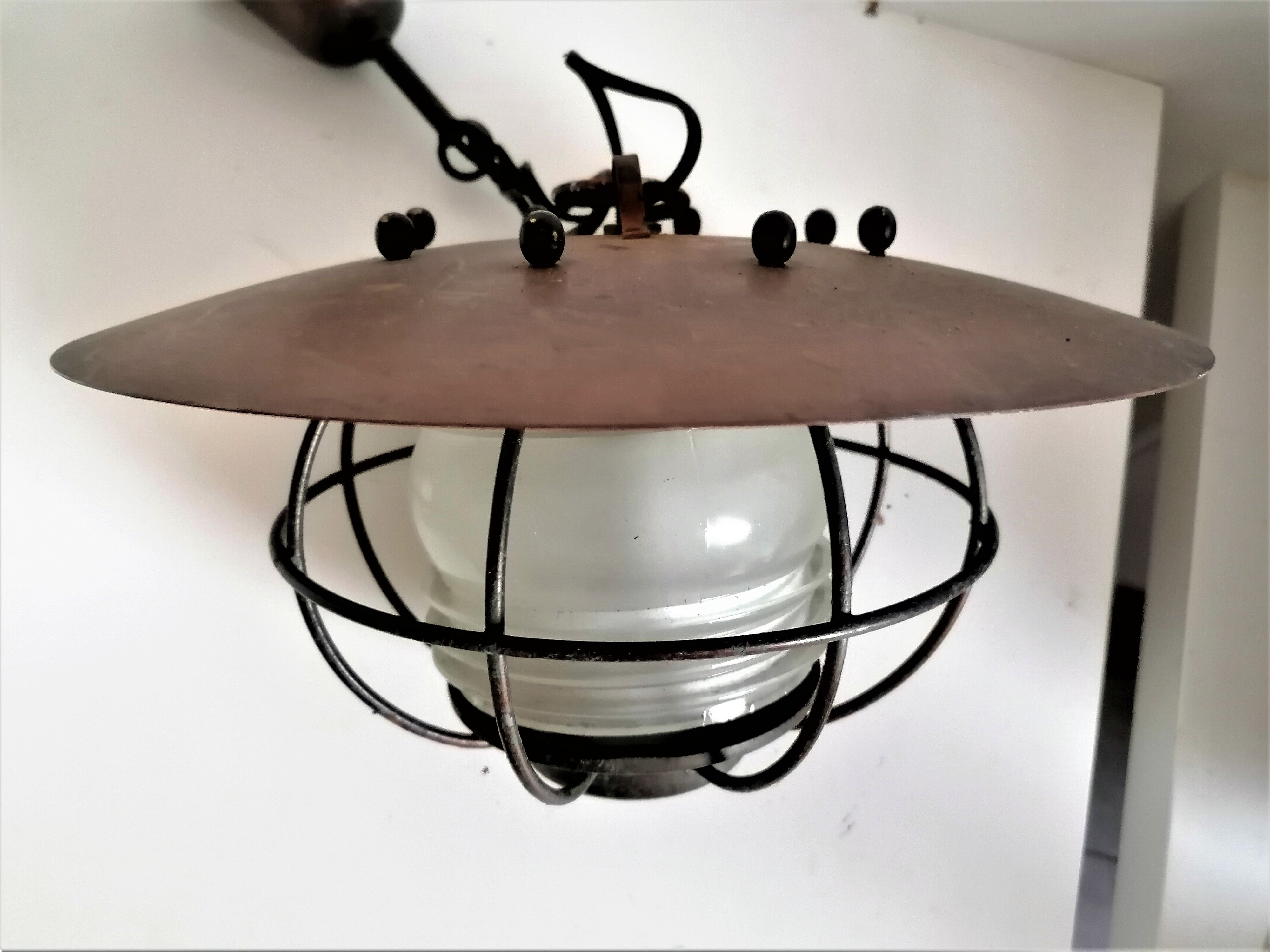 Chandelier mooring lantern ship maritime boat thick glass