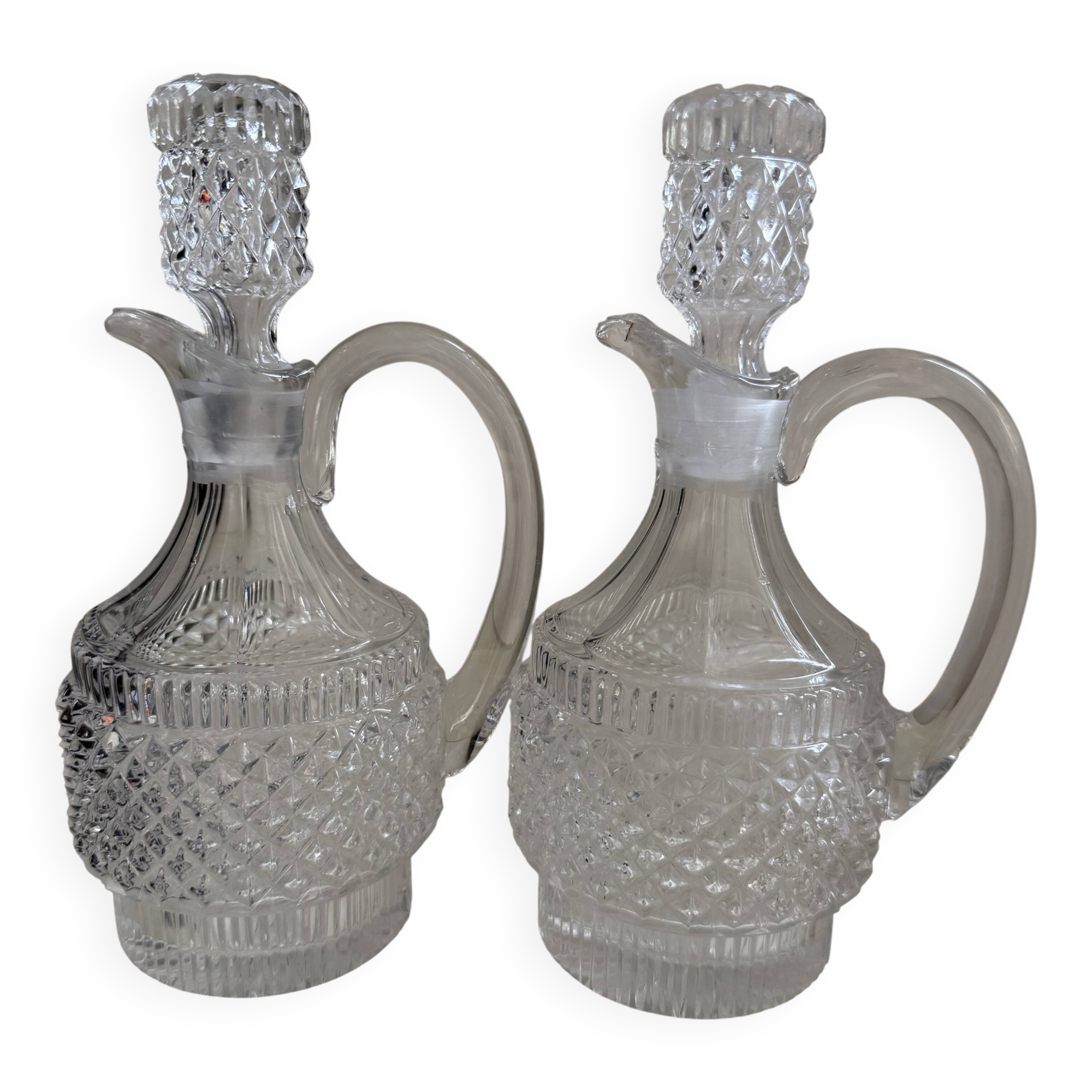 2 crystal carafes