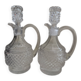 2 crystal carafes