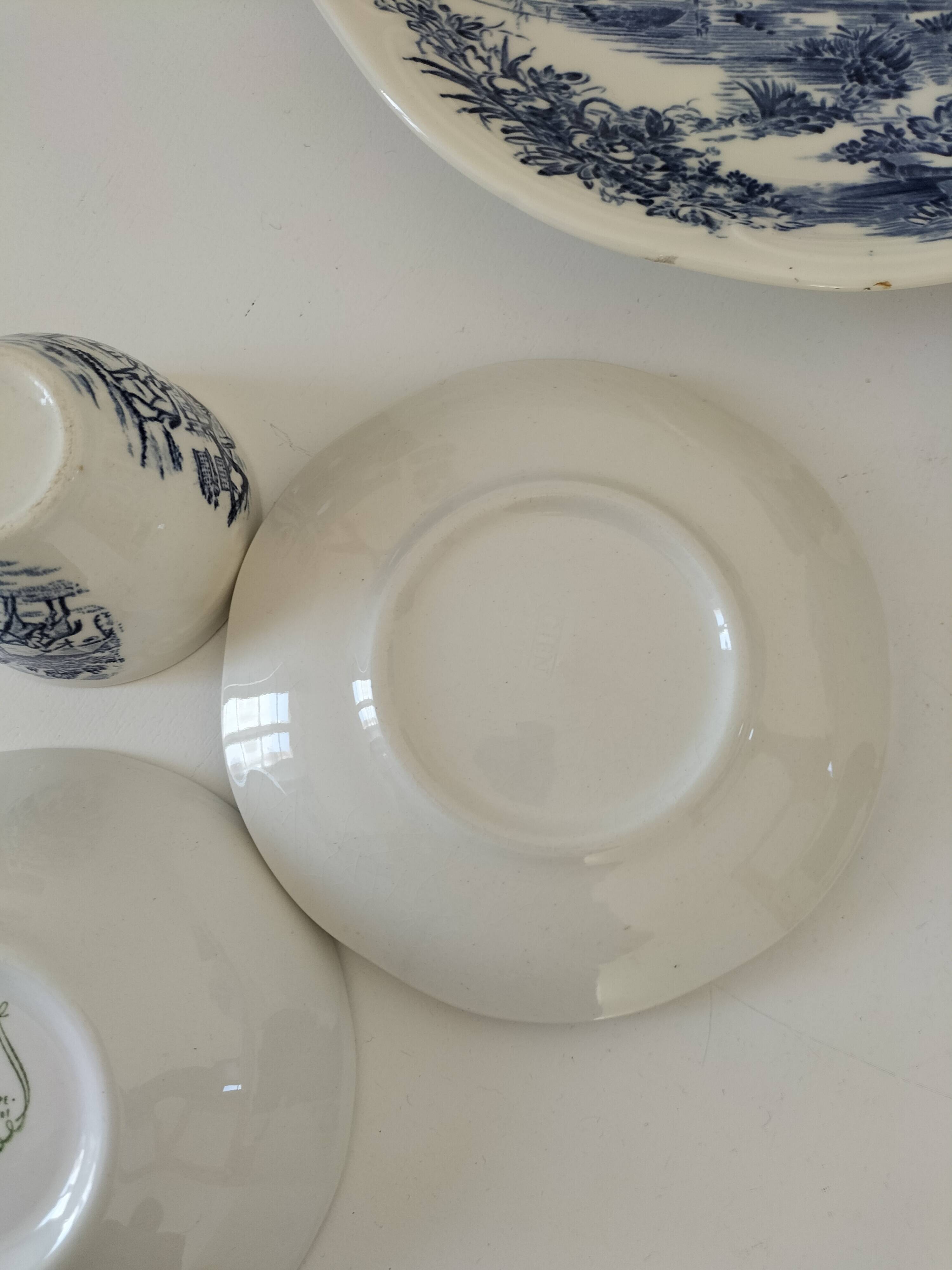 Mix & Match Blue Earthenware Brunch Set – Gien, England, Italy