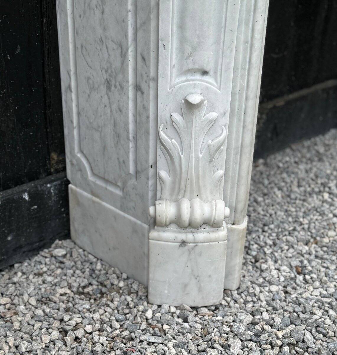 Louis XV Style Fireplace In Carrara Marble Circa 1880