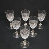 6 Antique Baccarat Crystal Engraved Wine/Port Glasses