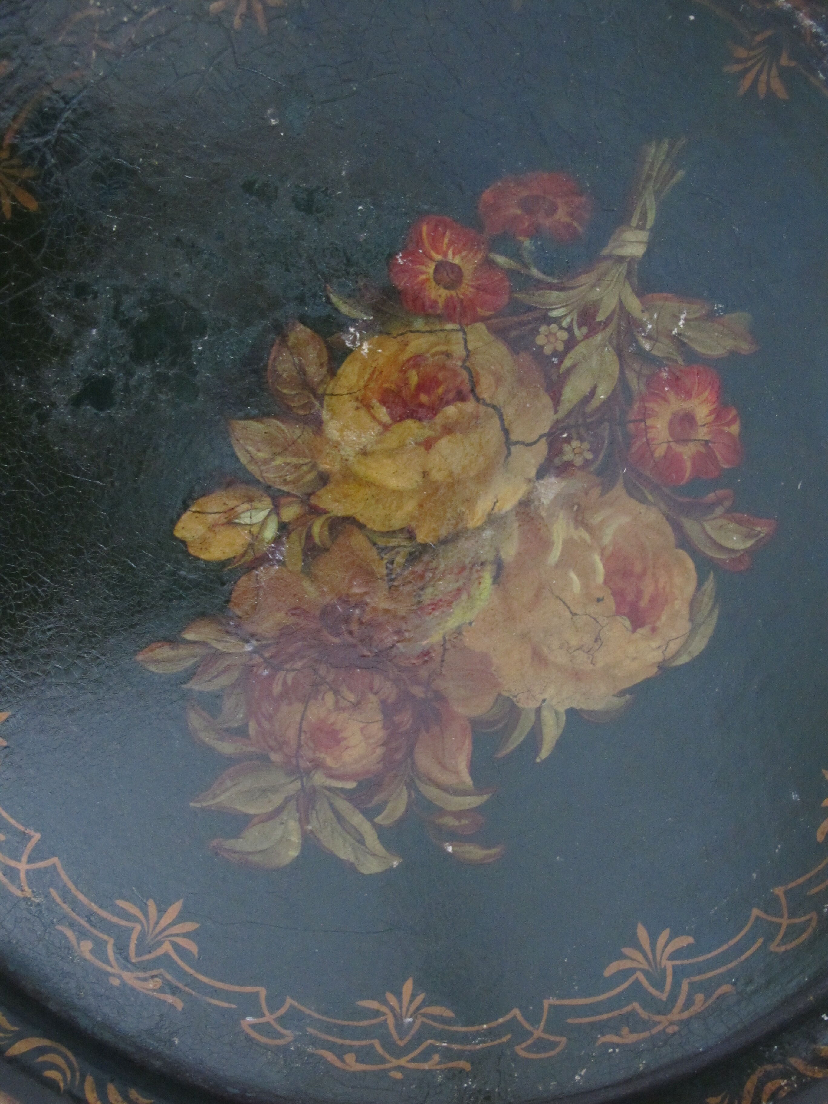 Napoleon III painted metal tray