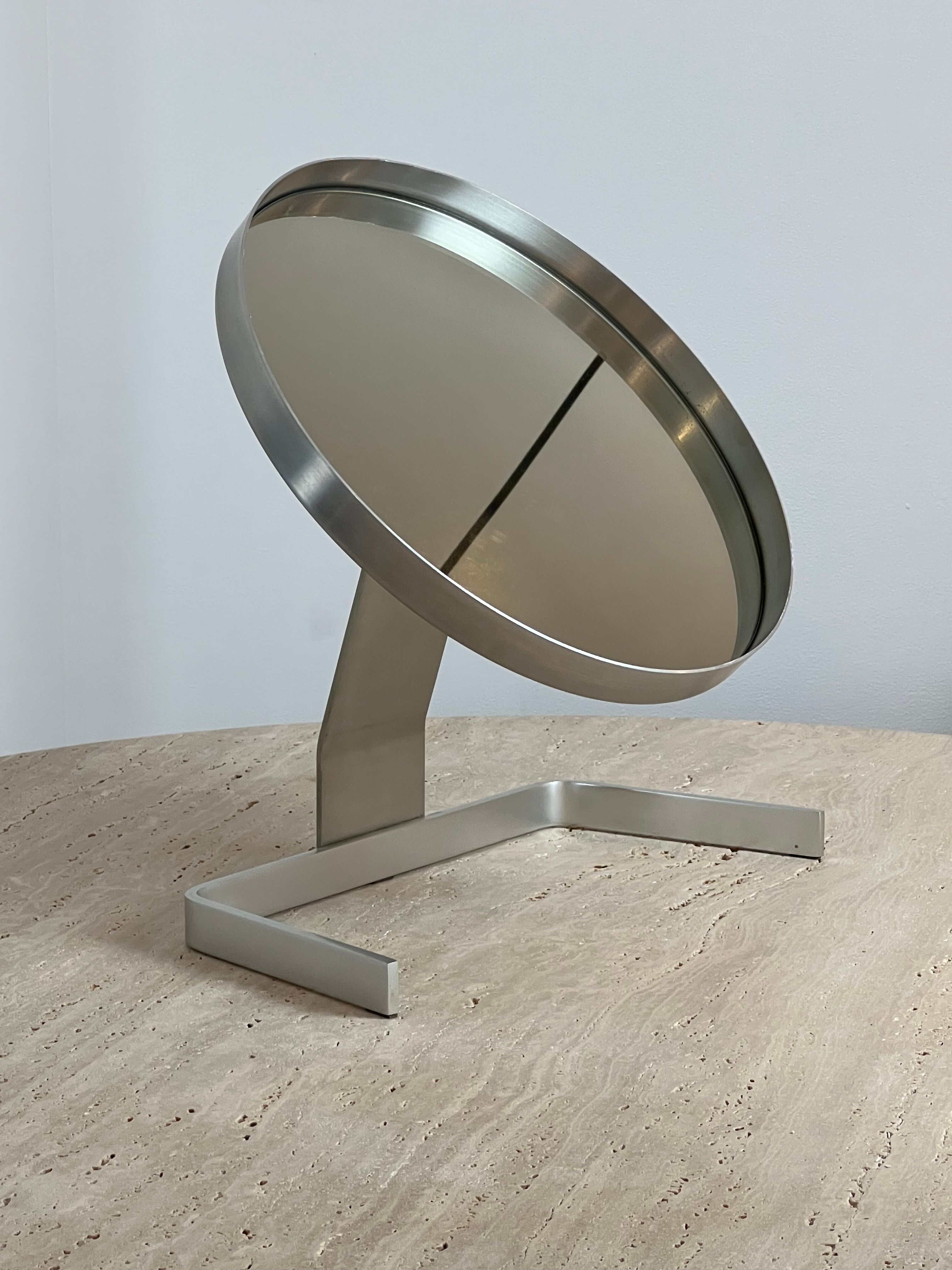 Circular mirror by Pierre Vandel France 70s 47x44cm