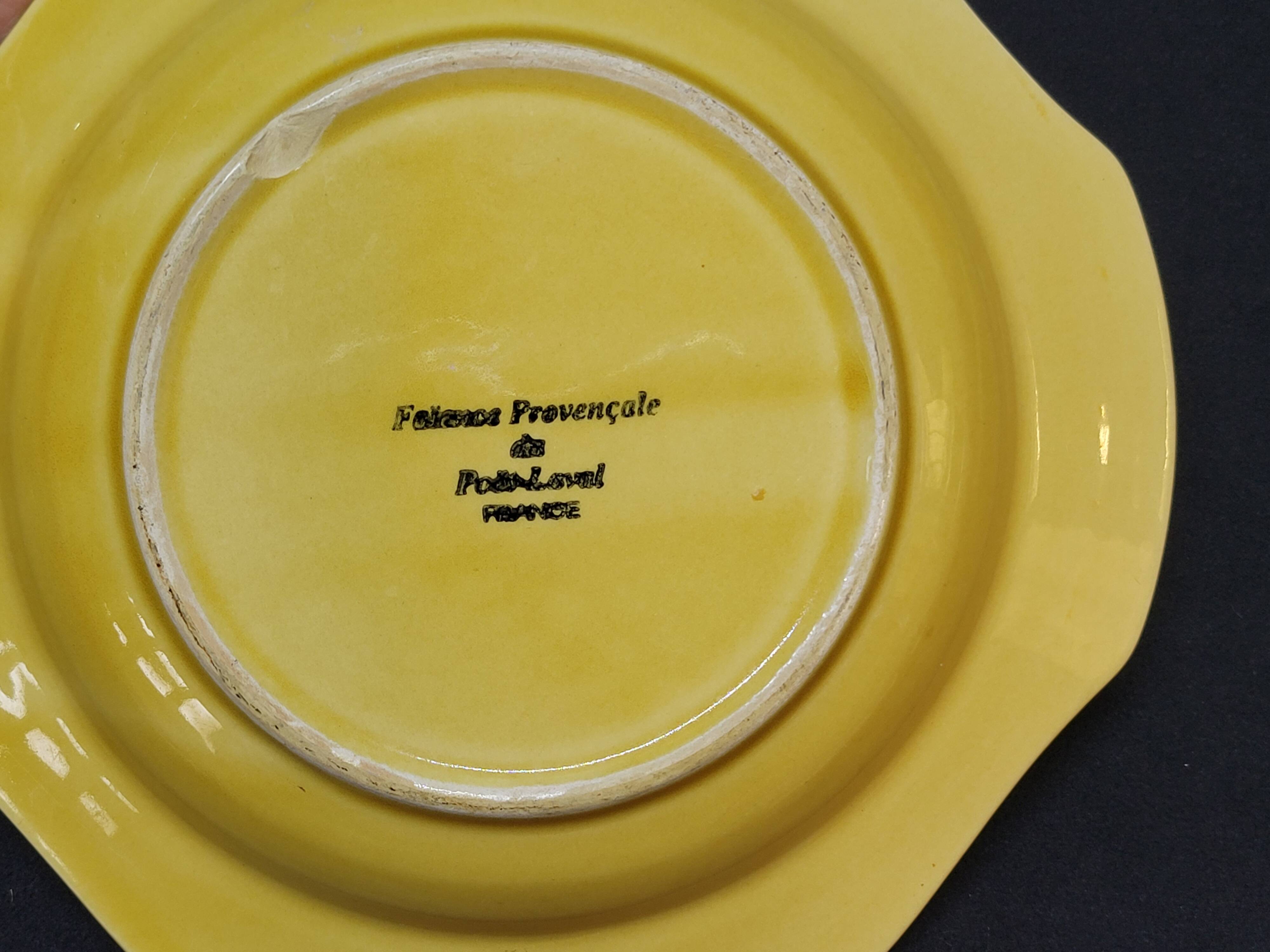 Provençal earthenware by Poet Laval France Vintage Deep Plate
