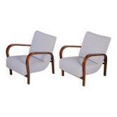 Ensemble de fauteuils en hêtre Art Déco attribués à Kozelka et Kropáček pour Hala, années 1930.