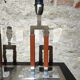 Paire de lampes de luxe bover modèle ema - cuir & laiton nickelé
