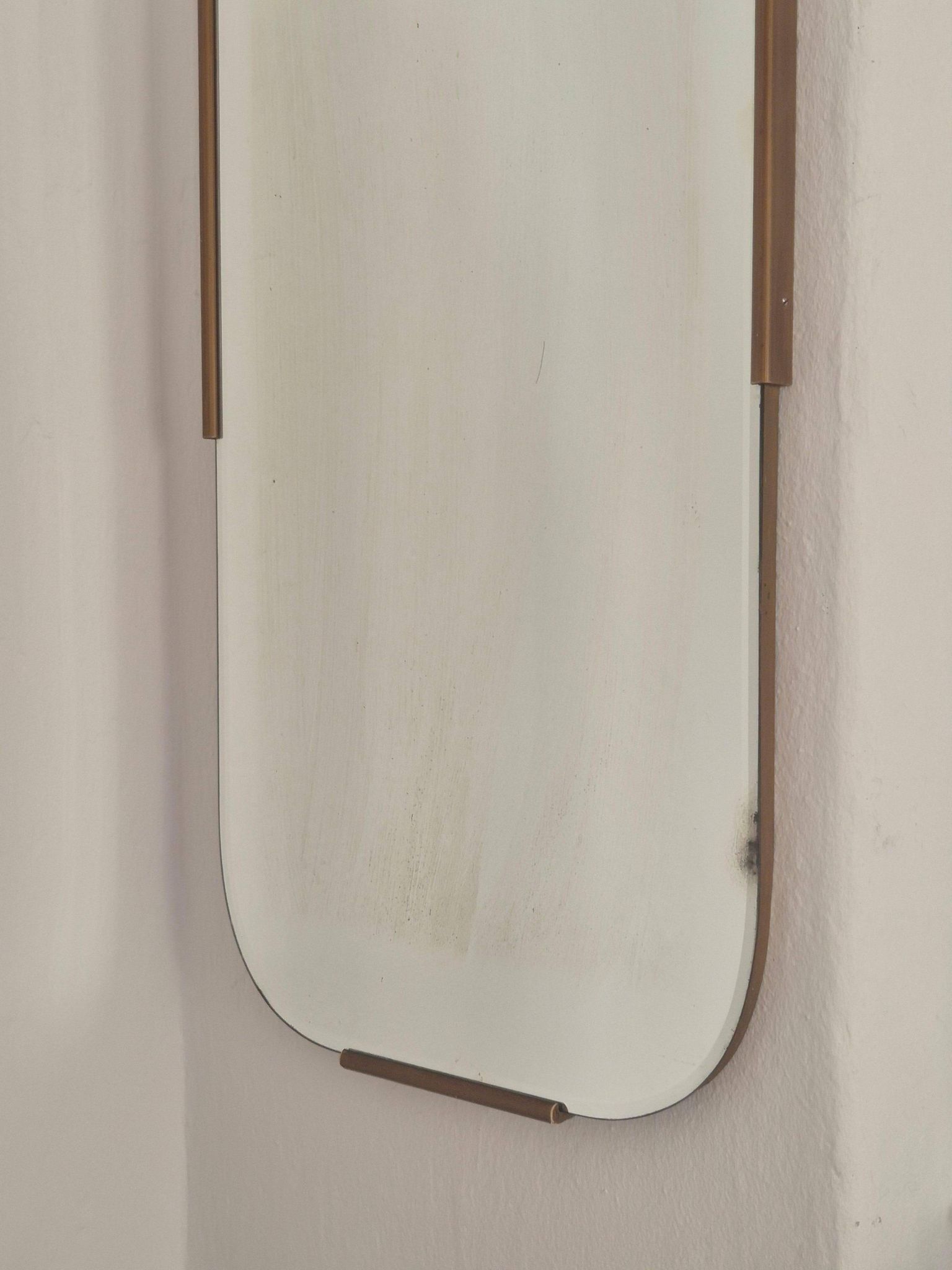 Rare Swedish Grace Mirror with etched decor of Huntress Diana with deers.