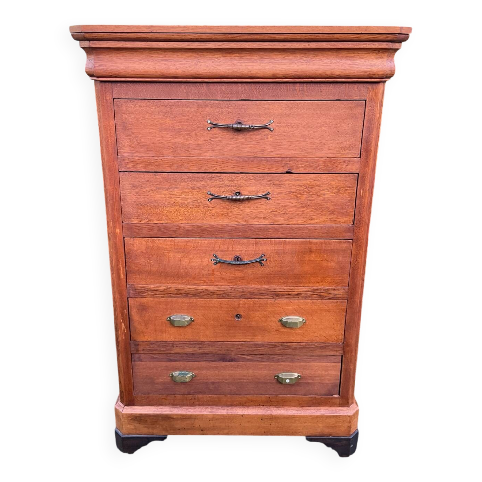 Old oak workshop furniture with drawers