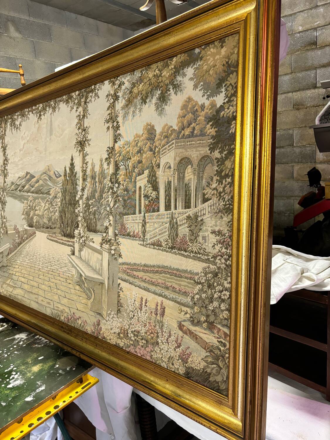 Vintage Aubusson wall tapestry