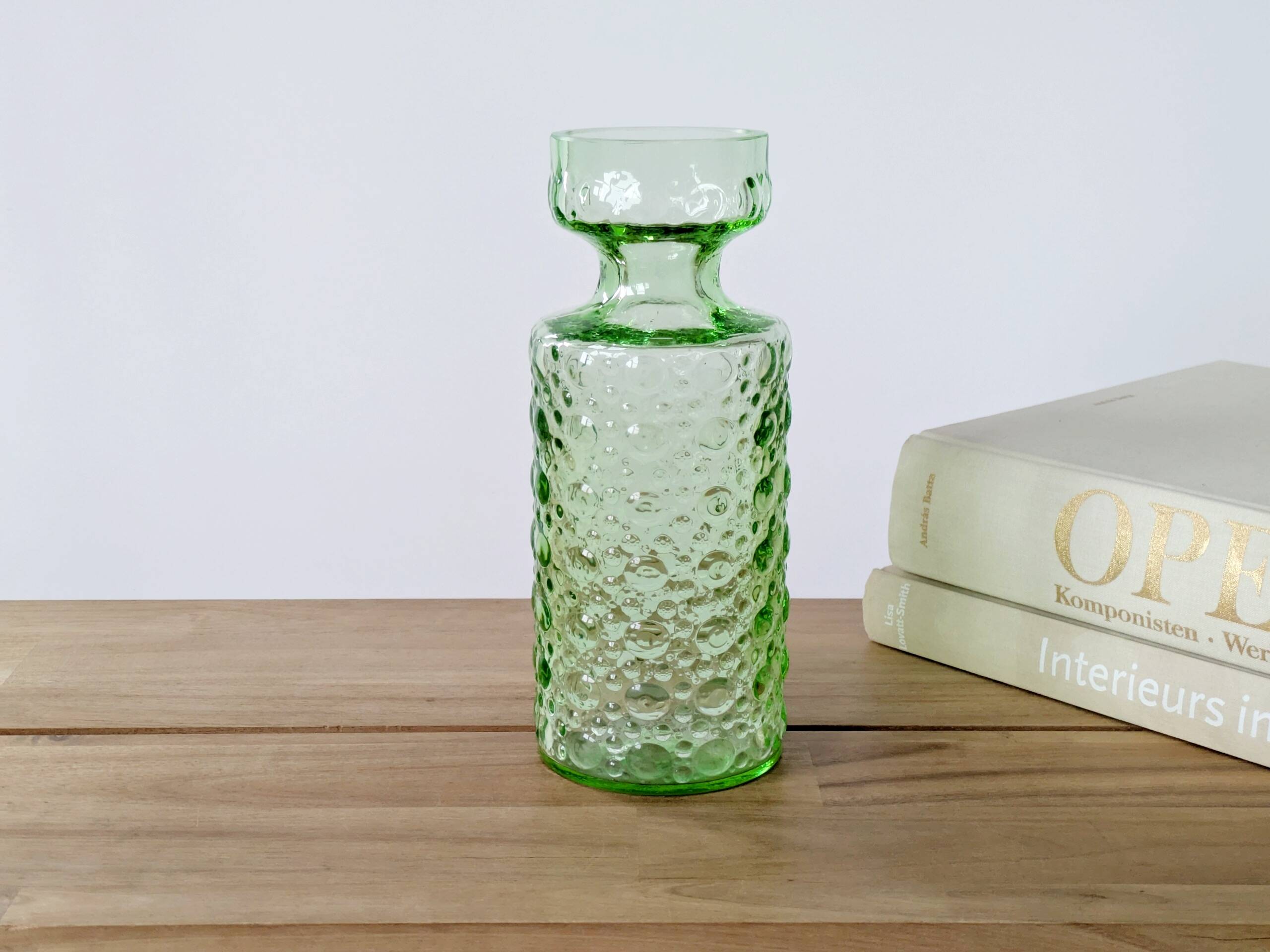 Vase à jacinthe vert, Herbert Kny, Allemagne, années 70