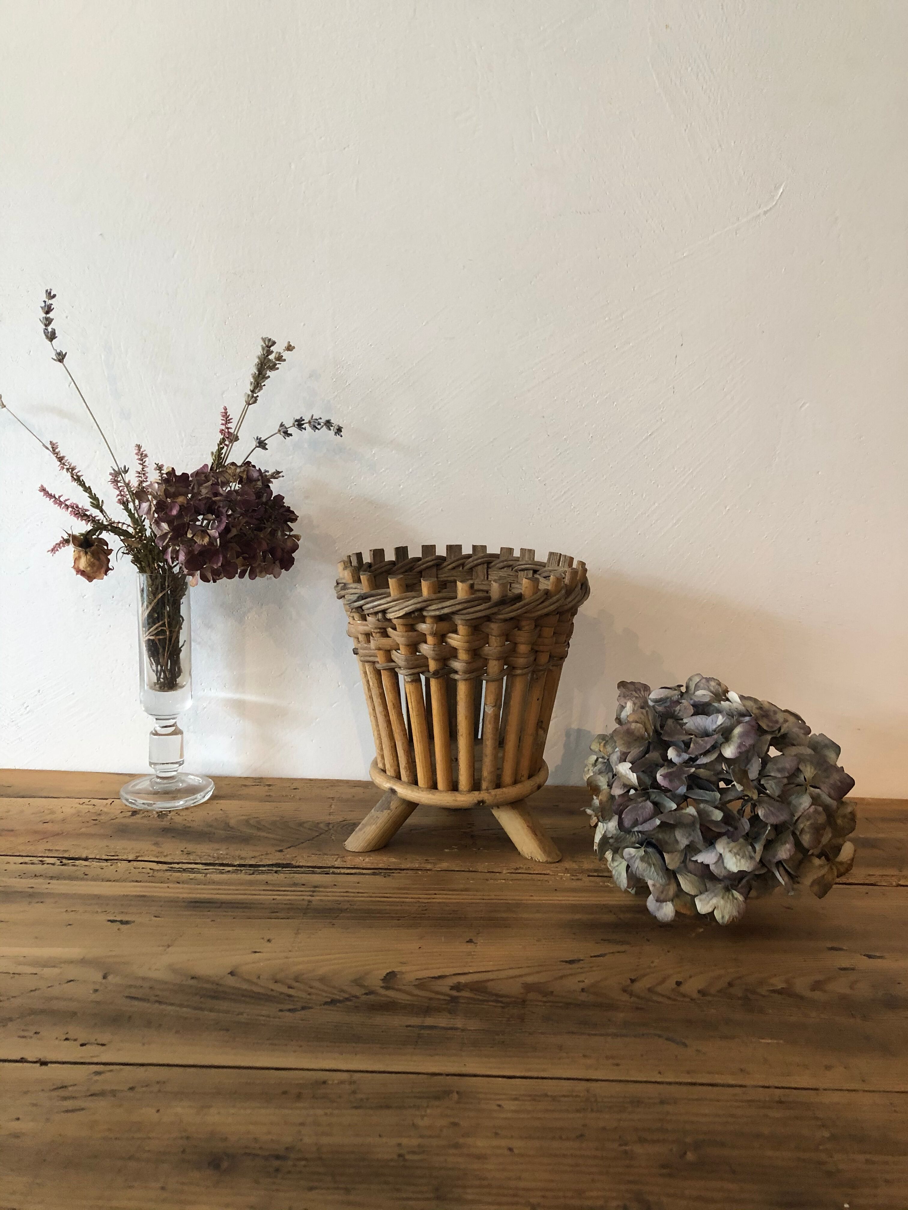 Vintage rattan pot cover