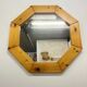 Large octagonal pine mirror, Scandinavian, 1980.