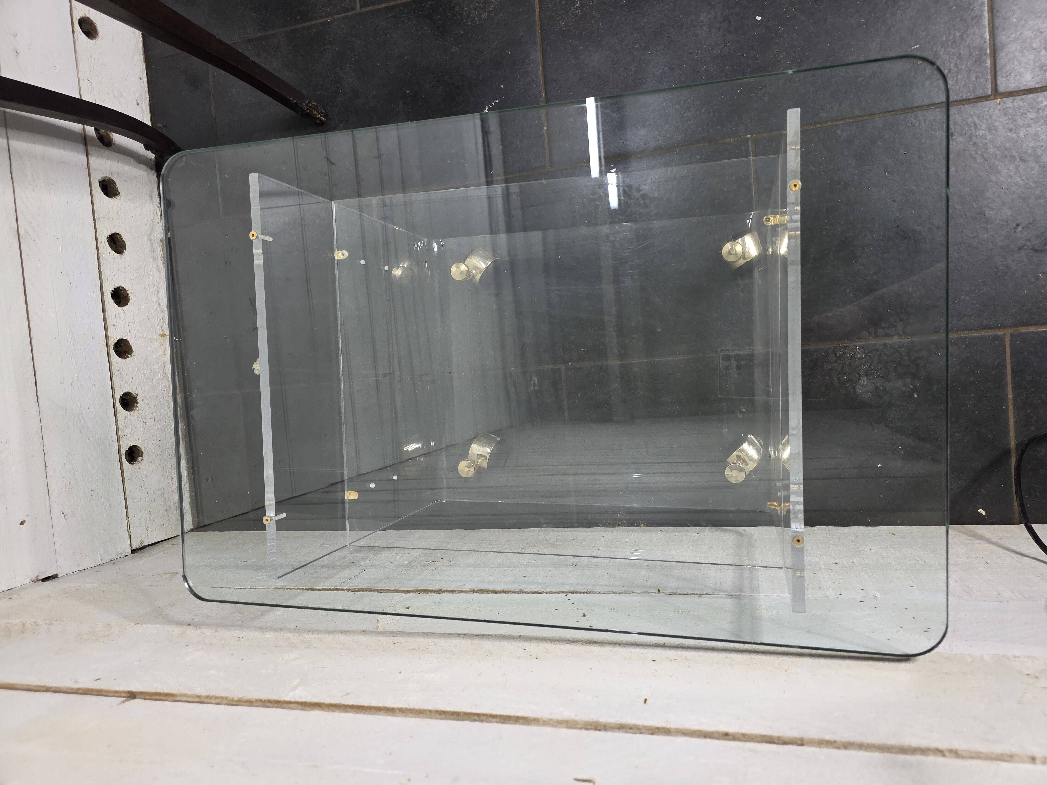 Vintage Plexiglas and Glass Coffee Table by David Lange 1970s