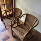 Pair of rattan armchairs, 1980s