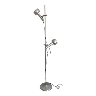 Brushed aluminium floor lamp by Swisslamps International, 60s