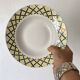 50s deep plates, yellow and black grid