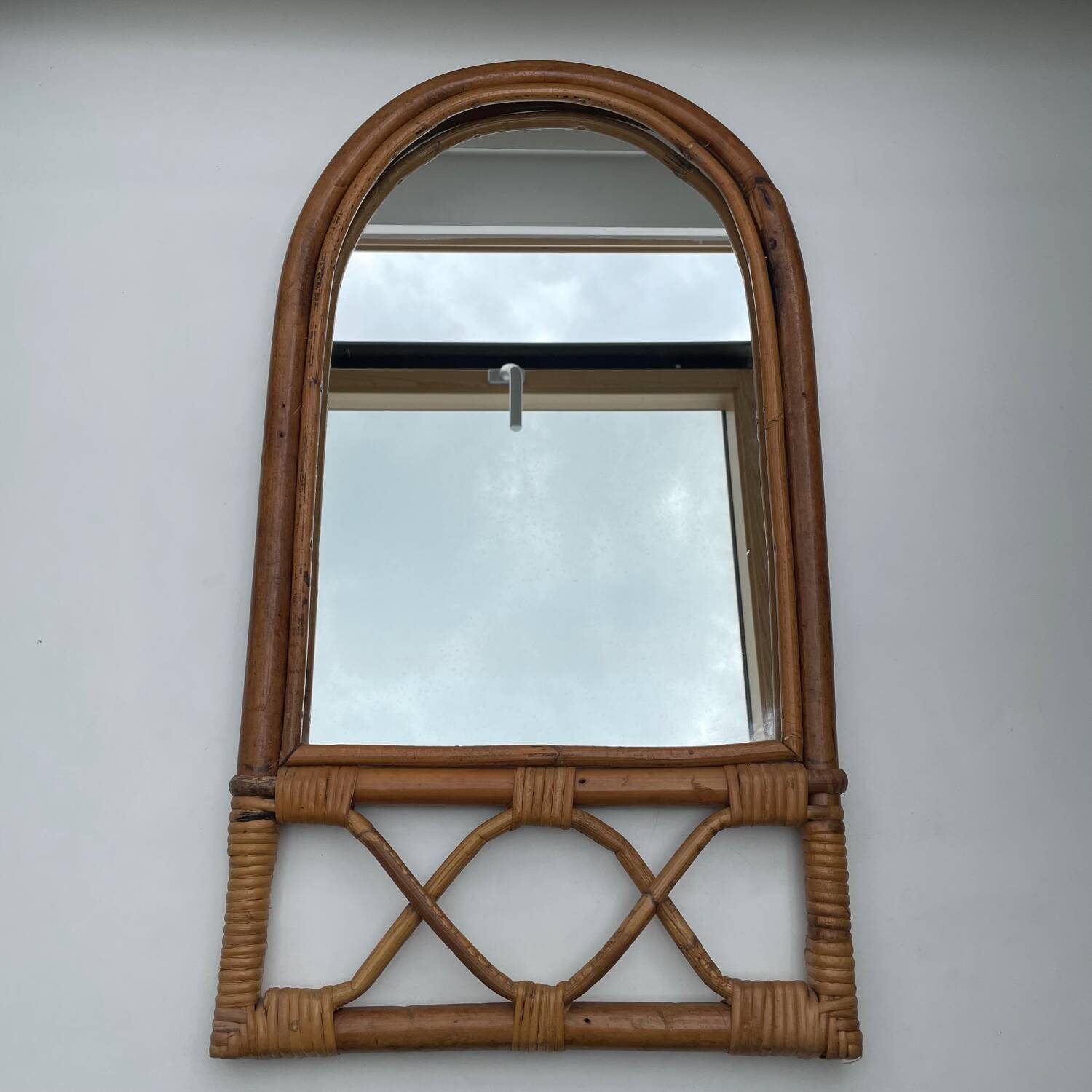 Miroir vintage en bambou