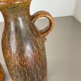 Set of Two Pottery Fat Lava Vases "Multi-Color" by Scheurich, Germany, 1970s