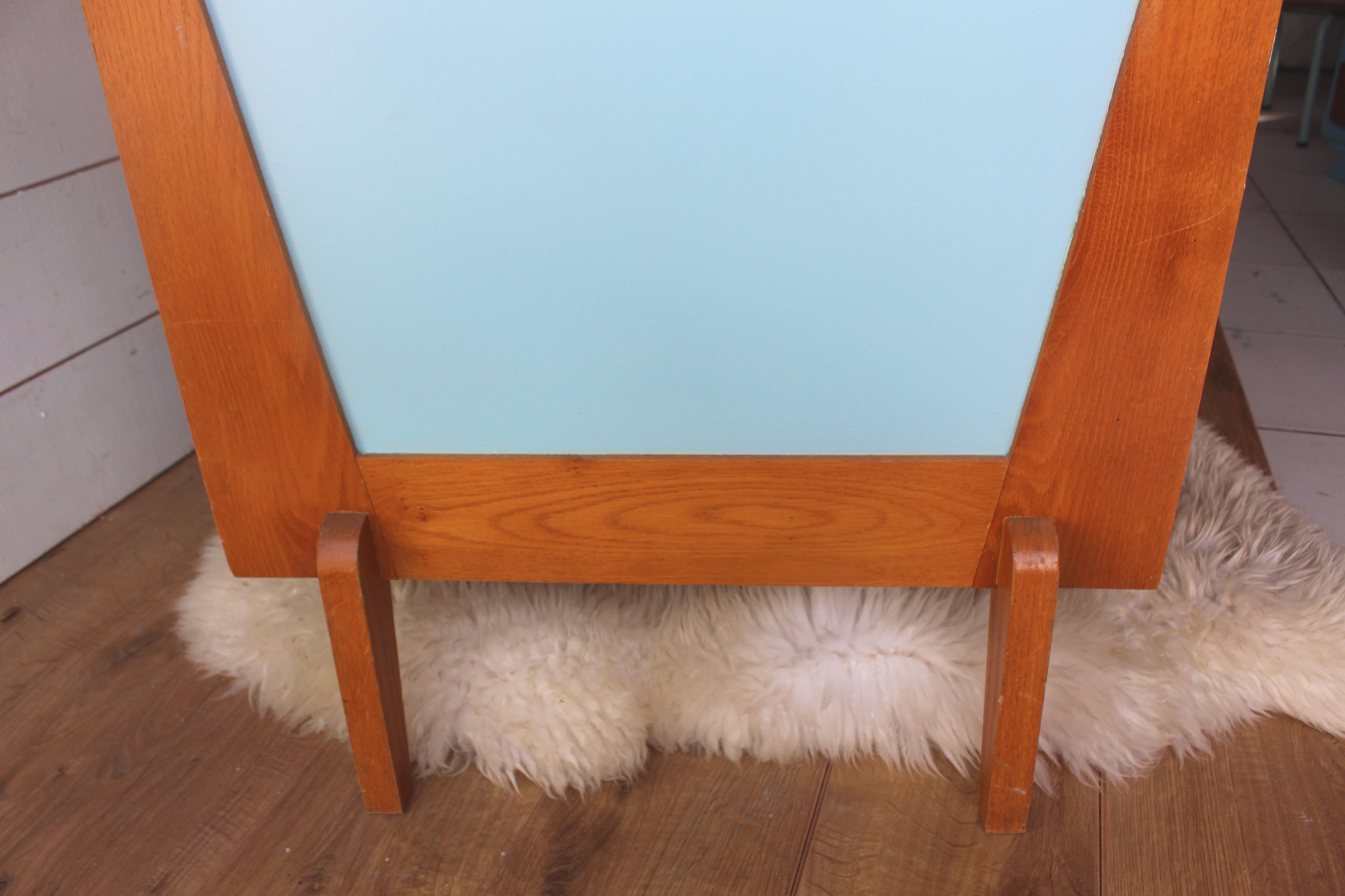 Bed baby/child of the 50s in wood and rattan