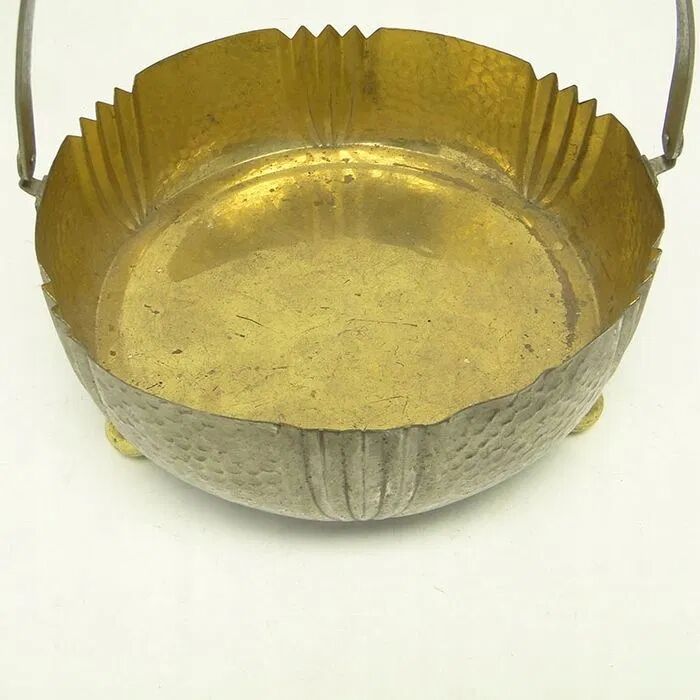 H6l art deco dish with handle