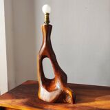 Lampe brutaliste 1950/60 bois d'olivier