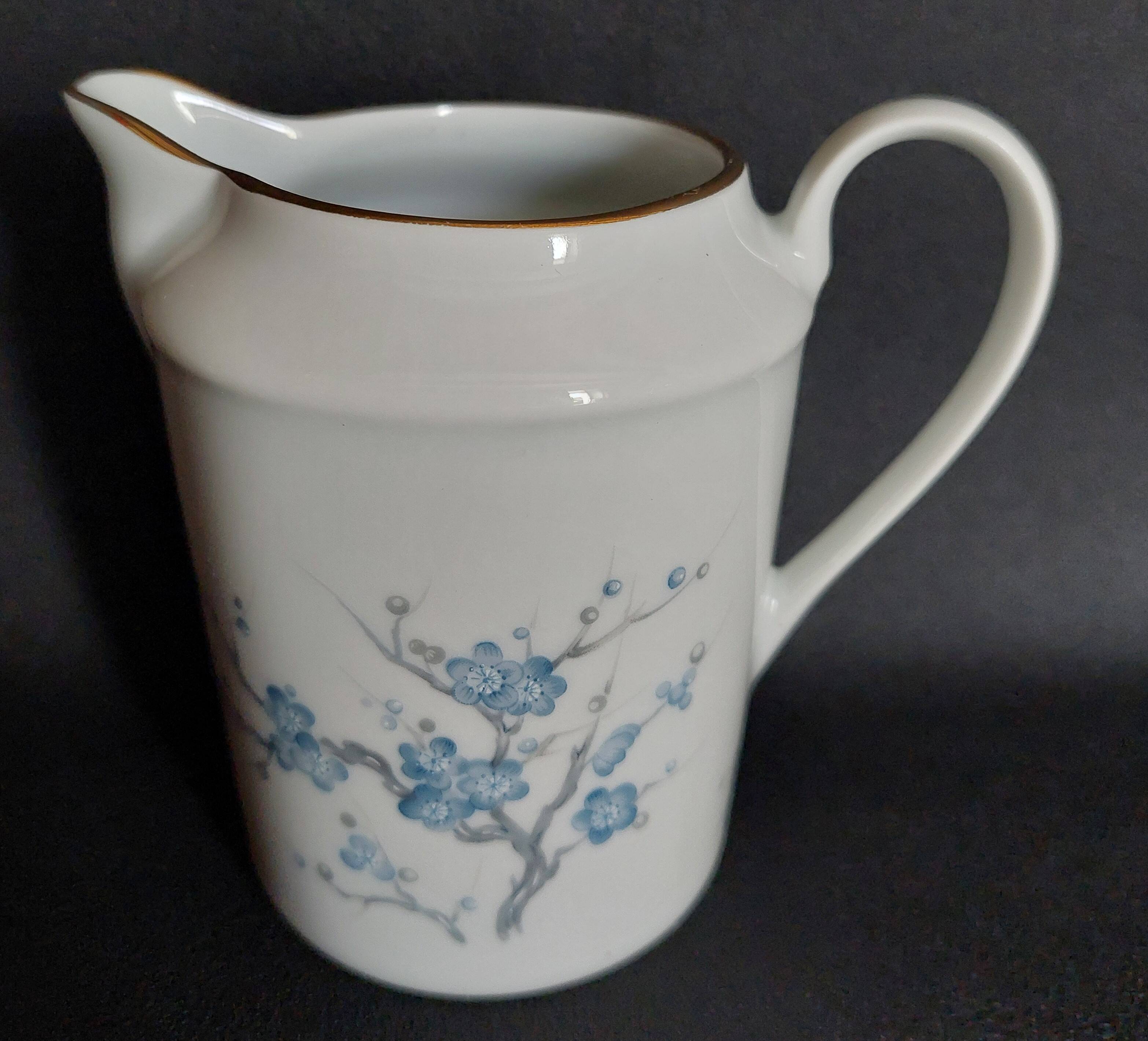 Eight-cup coffee service and creamer, Limoges porcelain, monogrammed