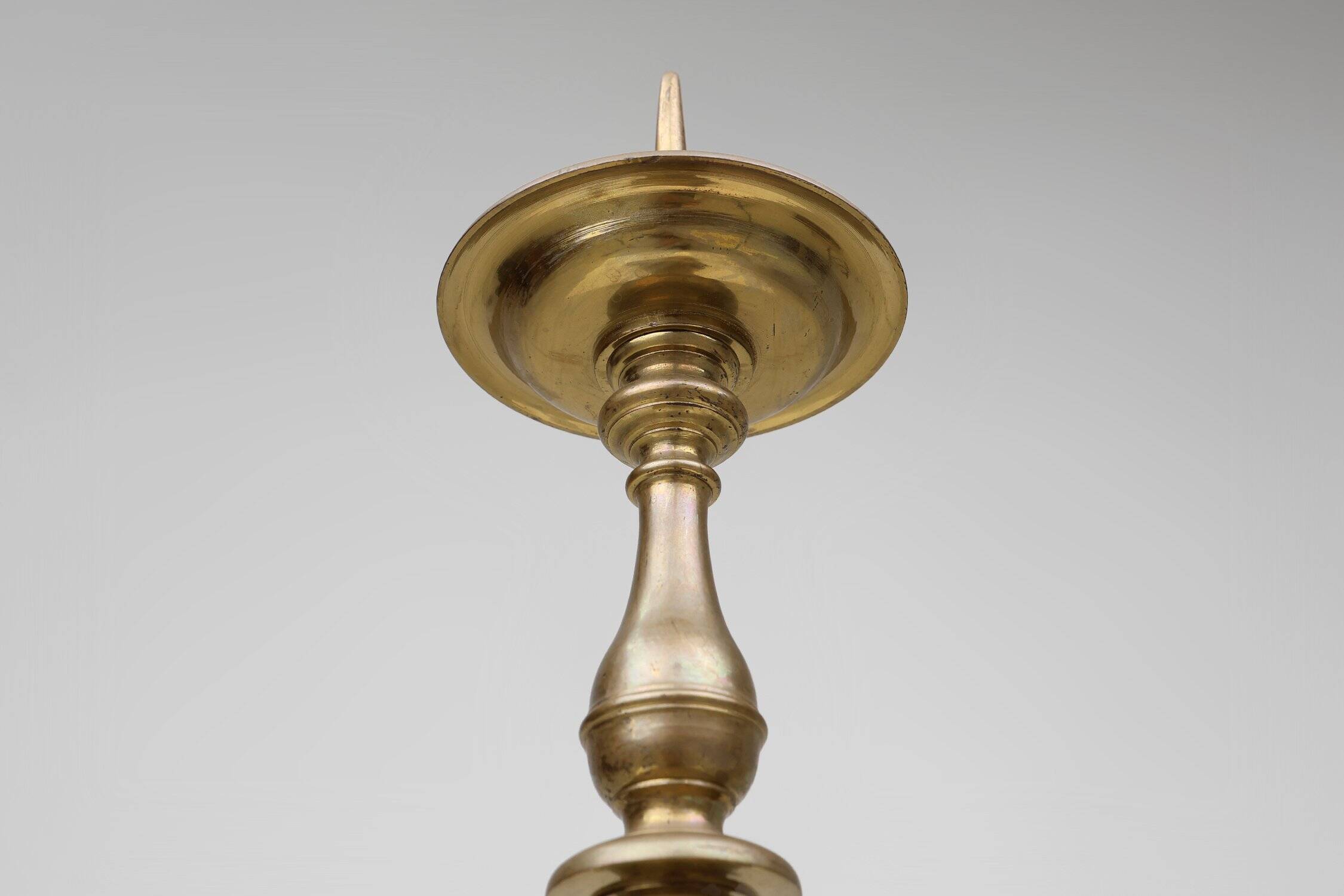 Large French Church Candlestick in Bronze, 1890s