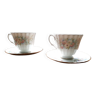 2 tasses à thé Salisbury avec leurs soucoupes - décor floral