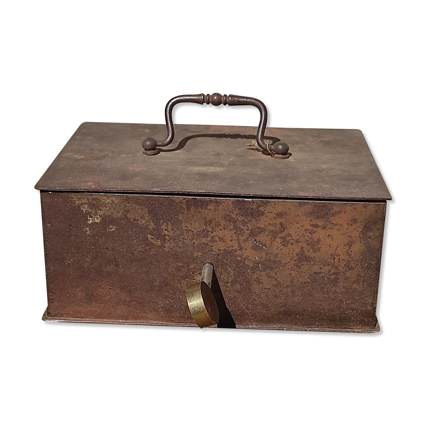 Old vintage store cash box for cash box silver metal cash