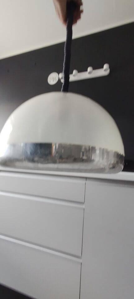 Chandelier rises and falls transparent plastic and chrome vintage 1970 space age