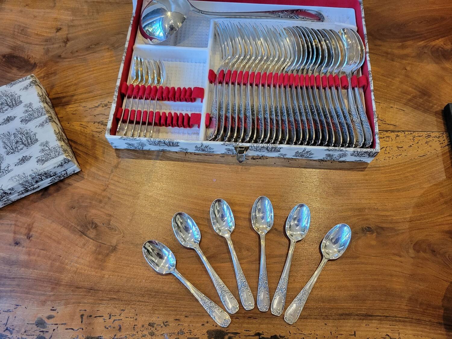 49-piece silver flatware set