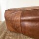 Pouf en cuir vintage carré