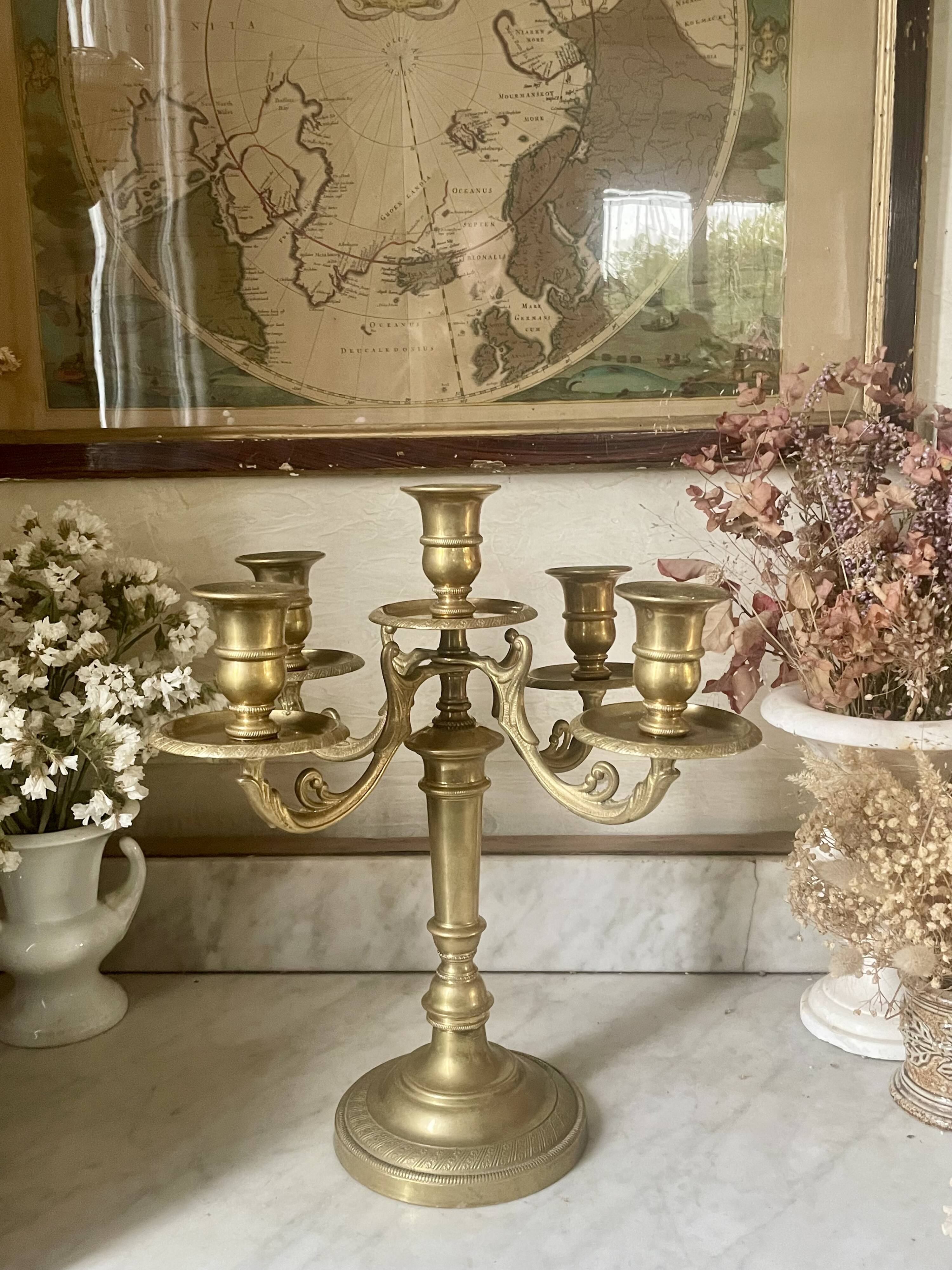 Golden bronze chandelier