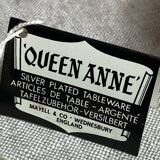 Beurrier coquille avec couteau, plaqué argent, Queen Ann
