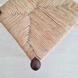 Mini wooden and straw chair - brutalist look
