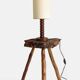 Art Deco wooden table lamp by Charles Dudouyt, France, circa 1930s.