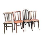 Lot de 4 chaises bistrot dépareillées